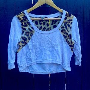 American Rag short leopard sweatshirt